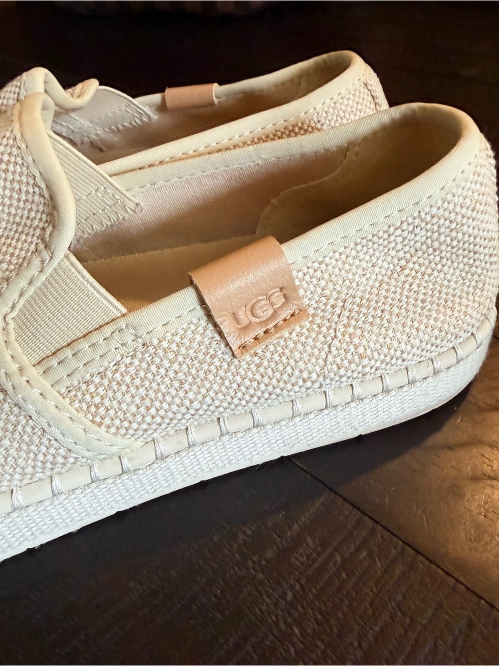 UGG Women's Slip-On Casual Shoe in Cream size 8